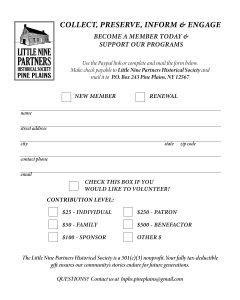 Donation and Membership Form for at-home printing: Little Nine Partners Historical Society